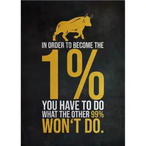 Gold quote canvas for traders buy the fear sell the greed home office decor