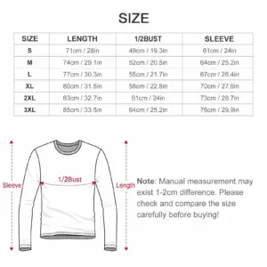 T Shirt size chart for Hustle Mode on Long sleeved T-Shirt