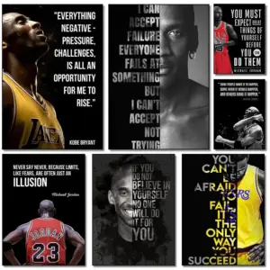 Mounted Michael Jordan motivational poster - championship canvas art ready for inspiring wall decor