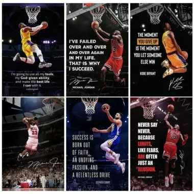 Kobe Bryant slam dunk canvas art featured image - inspirational basketball motivational poster for training halls