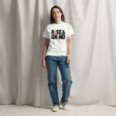 rise and grind white t-shirt