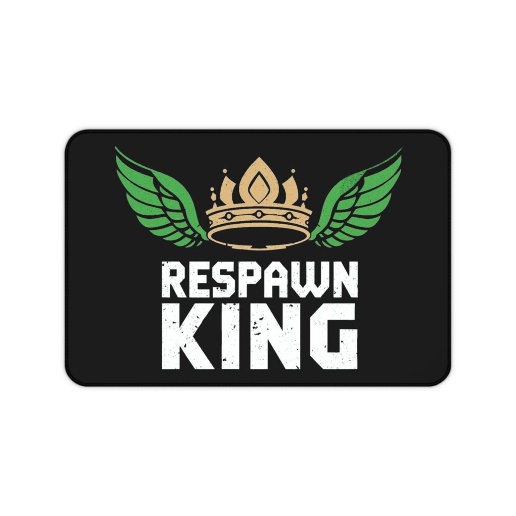 Respawn king gaming mousepad on battlestation – gamer dad desk mat front view mouse-pad available in XXL sizes.