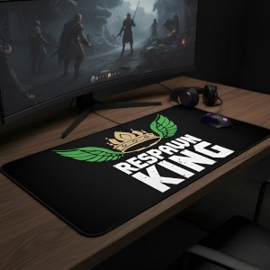 Non-slip gamer dad mousepad under keyboard – XXL size detail.