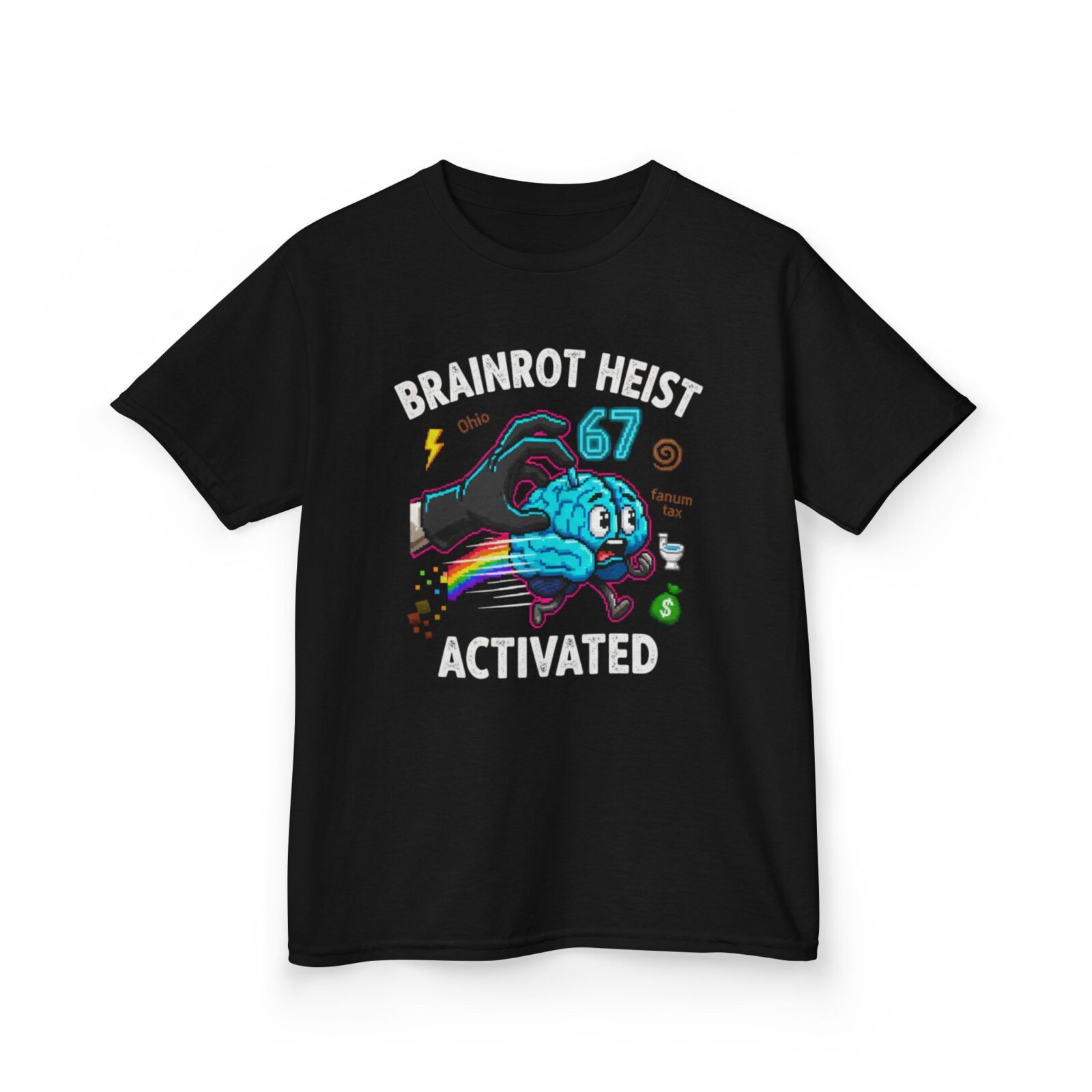 Funny 67 Brainrot Heist T-Shirt – Kids & Youth (Gildan 5000B) - Image 3