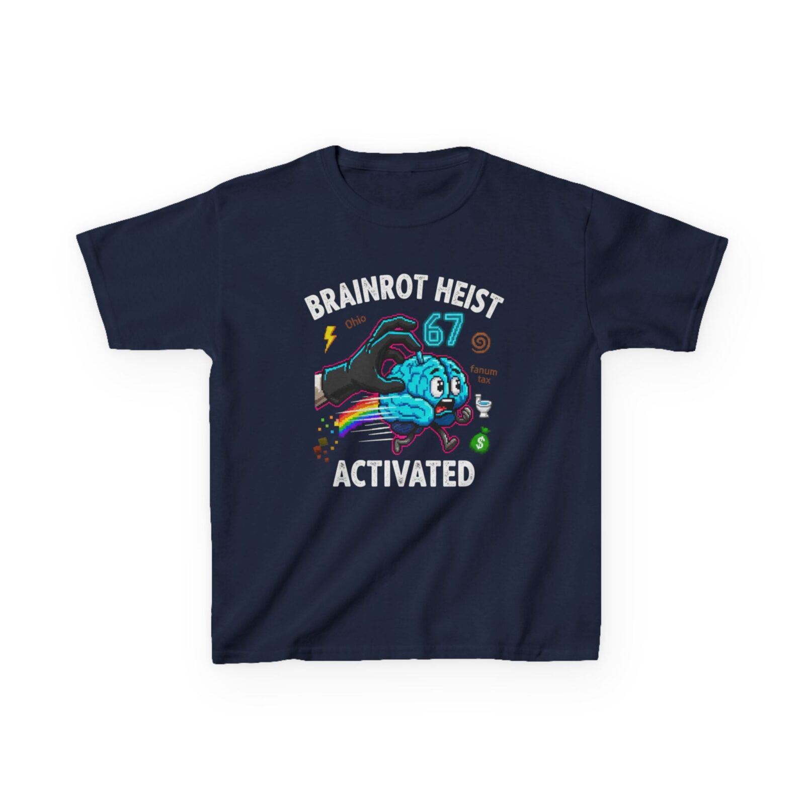 Funny 67 Brainrot Heist T-Shirt – Kids & Youth (Gildan 5000B) - Image 9