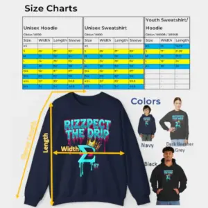 Size guide for adult sweatshirt 67 drip meme