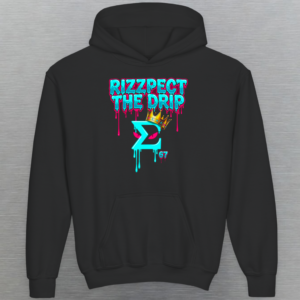 Sigma Drip Sweatshirt with cyan and pink "67" brainrot meme graphics.