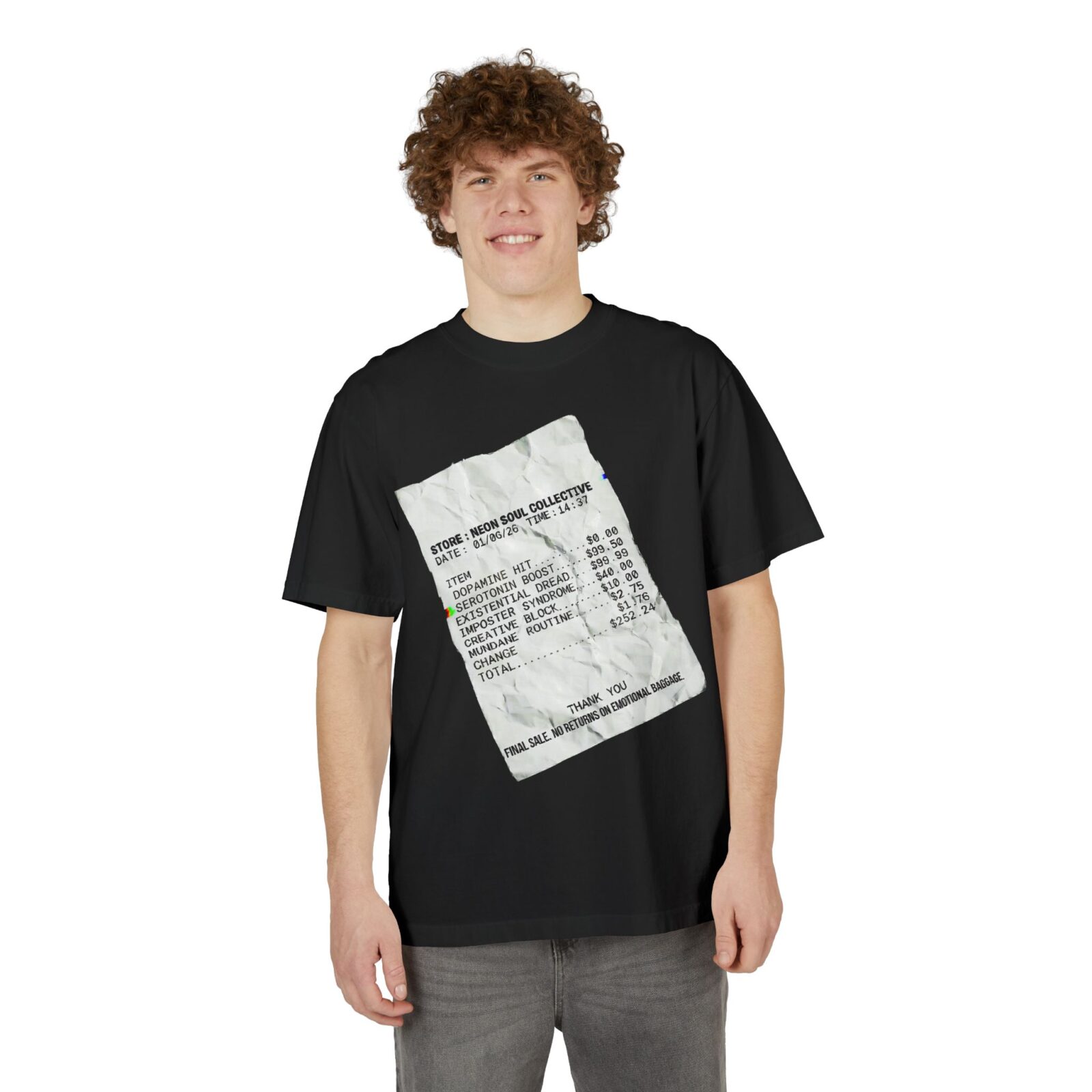 Existential Dread Receipt Tee — Heavyweight Oversized Streetwear - Image 2