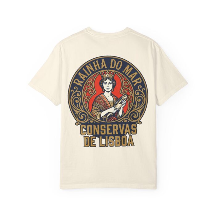 Portuguese Sardine Tin Tee back print on Ivory Comfort Colors shirt
