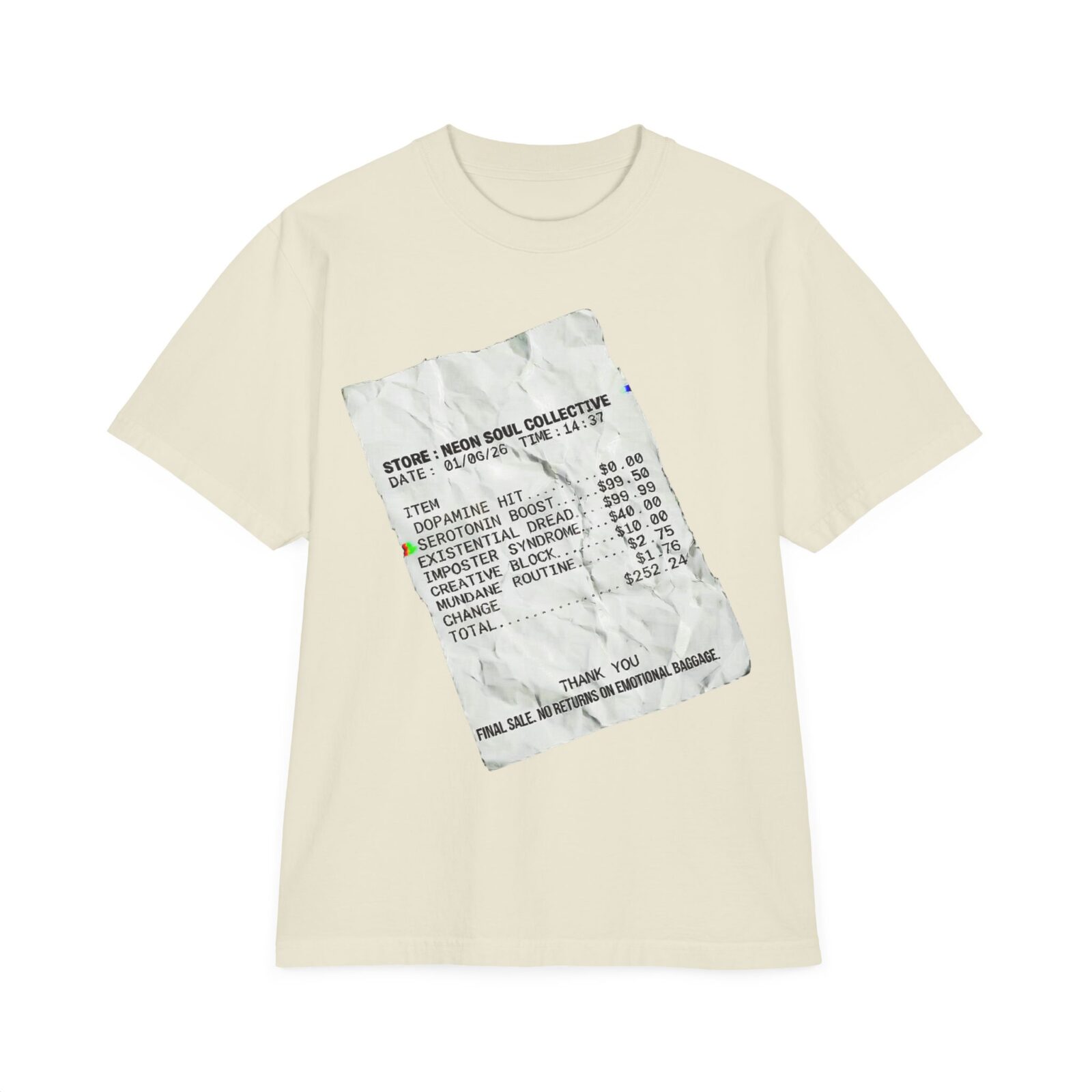 Existential Dread Receipt Tee — Heavyweight Oversized Streetwear - Image 4