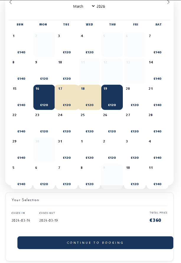 Real-time availability calendar for hotel booking WordPress plugin